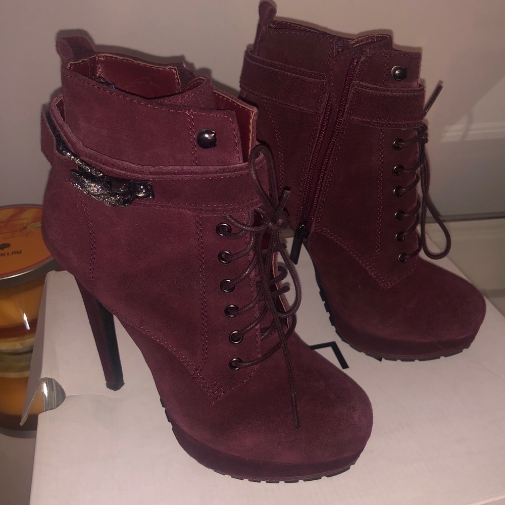 Aldo Burgundy Suede Boots